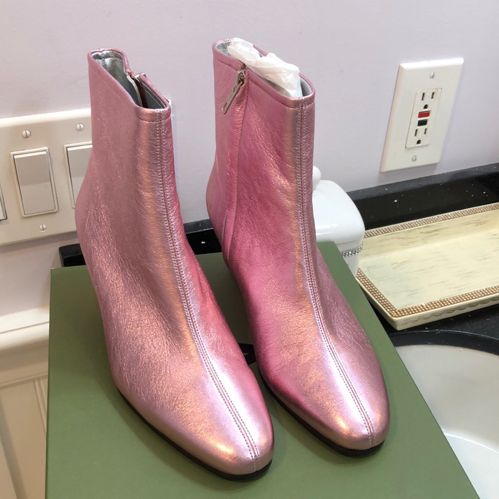 NWT Alexa Chung Pink Metallic Booties.